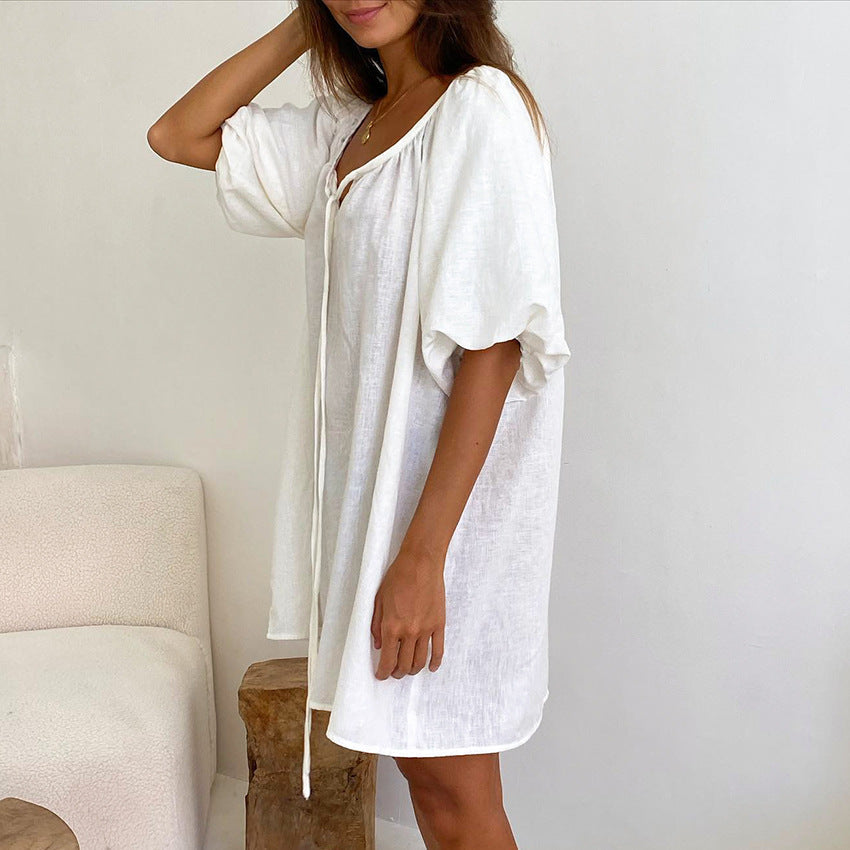 Womens Comfortable Cotton Nightgown Loungewear