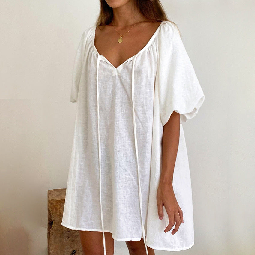 Womens Comfortable Cotton Nightgown Loungewear