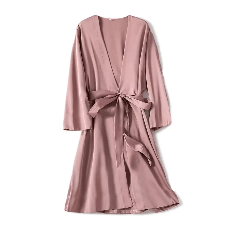 Ladies Fashion Red Soft Short Sleepwear For Women Trendy Women's Comfortable V Neck Bathrobe  Bridesmaid Bride Party Robes