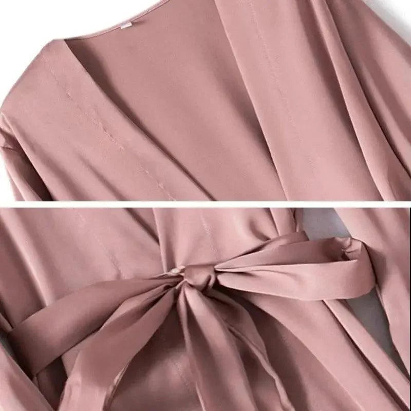 Ladies Fashion Red Soft Short Sleepwear For Women Trendy Women's Comfortable V Neck Bathrobe  Bridesmaid Bride Party Robes