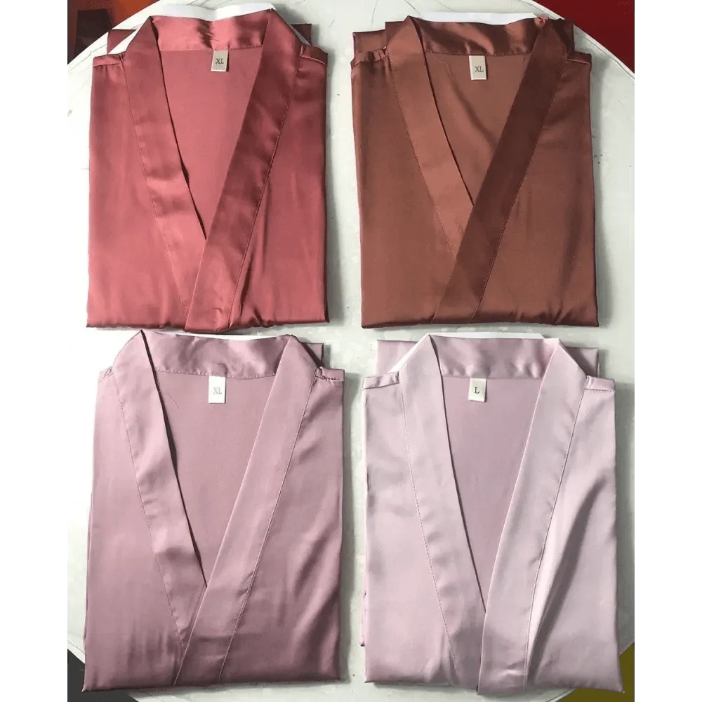 Ladies Fashion Red Soft Short Sleepwear For Women Trendy Women's Comfortable V Neck Bathrobe  Bridesmaid Bride Party Robes