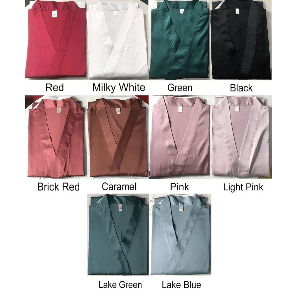 Ladies Fashion Red Soft Short Sleepwear For Women Trendy Women's Comfortable V Neck Bathrobe  Bridesmaid Bride Party Robes