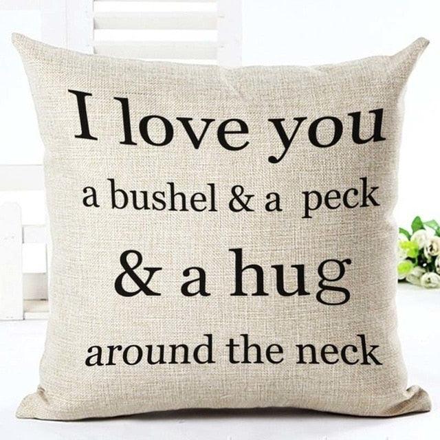 Letter Love Home Cushion Covers Cotton Linen Black White Pillow Cover I Love You Forever and Always Throw Pillow Case Love Letter Pillow Cushion Covers Fashion Home Decor Cover Sofa Bed Nordic Decorative Pillow Case 45x45CM
