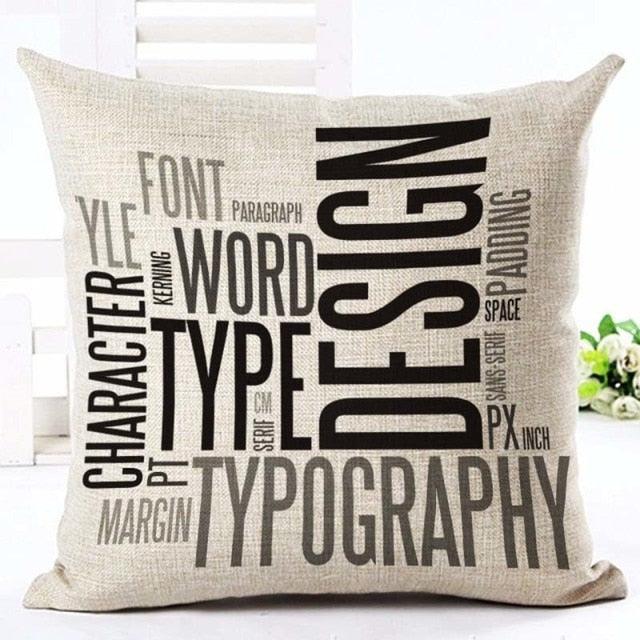 Letter Love Home Cushion Covers Cotton Linen Black White Pillow Cover I Love You Forever and Always Throw Pillow Case Love Letter Pillow Cushion Covers Fashion Home Decor Cover Sofa Bed Nordic Decorative Pillow Case 45x45CM