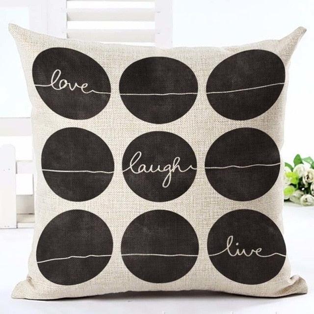 Letter Love Home Cushion Covers Cotton Linen Black White Pillow Cover I Love You Forever and Always Throw Pillow Case Love Letter Pillow Cushion Covers Fashion Home Decor Cover Sofa Bed Nordic Decorative Pillow Case 45x45CM