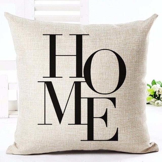 Letter Love Home Cushion Covers Cotton Linen Black White Pillow Cover I Love You Forever and Always Throw Pillow Case Love Letter Pillow Cushion Covers Fashion Home Decor Cover Sofa Bed Nordic Decorative Pillow Case 45x45CM