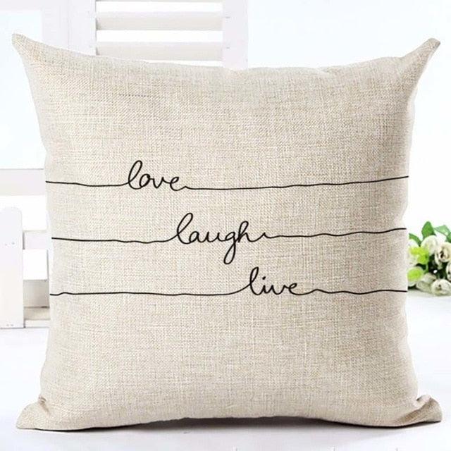 Letter Love Home Cushion Covers Cotton Linen Black White Pillow Cover I Love You Forever and Always Throw Pillow Case Love Letter Pillow Cushion Covers Fashion Home Decor Cover Sofa Bed Nordic Decorative Pillow Case 45x45CM